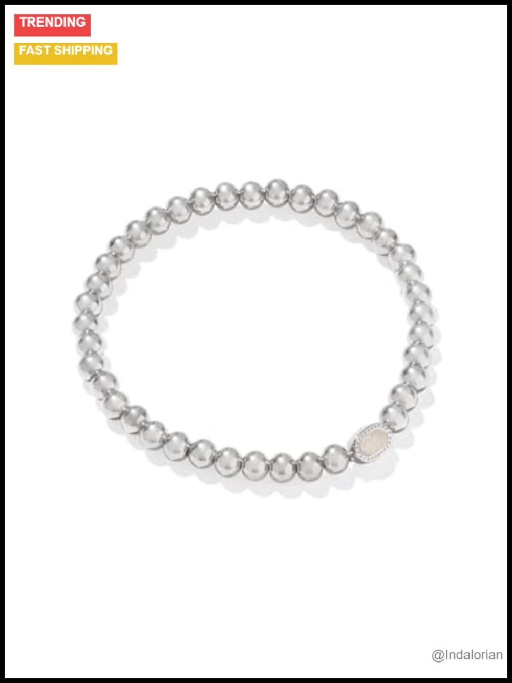 Kendra Scott Mini Elaina Stretch Bracelet Rhodium Plated Brass Silver